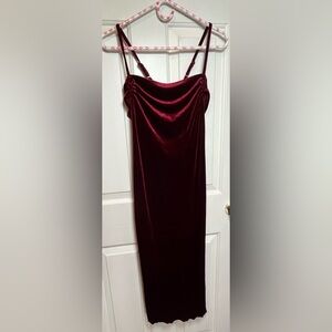 Elegant Burgundy Velvet Dress